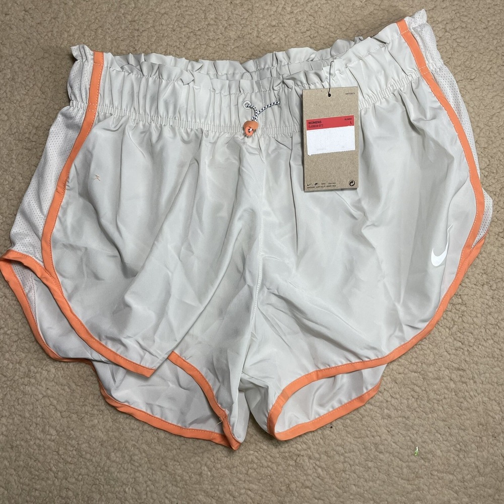 Nike Women's Tempo Running Shorts Light‎ Bone/Orange DJ0919-072 Size Large - Picture 2 of 8